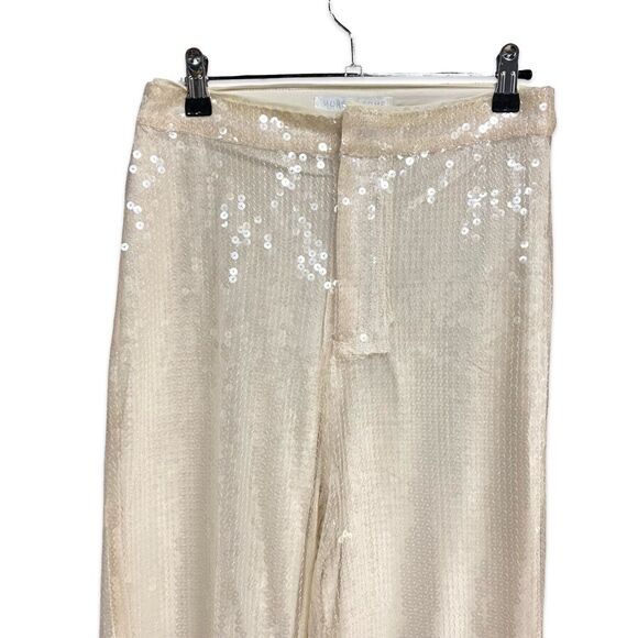 RevolveMore To Come Georgie Pant Ivory White Sequin Wide Leg High Rise - S - Picture 6 of 10